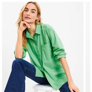 LOFT Green Button Down Shirt